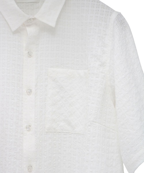 Nora Lily（ノラリリー）の「【Nora Lily】ドロップショルダー S/S シャツ（シャツ/ブラウス・レディース・ホワイト/ブラック/その他1・FREE）」の6枚目の写真