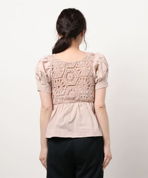 FREE'S MART(フリーズマート)の「前後2Wayレースドッキングペプラムブラウス(シャツ/ブラウス・レディース・ホワイト/ピンク/ブラック・FREE)」の5枚目の写真