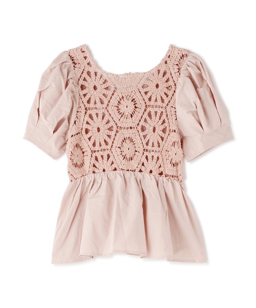 FREE'S MART(フリーズマート)の「前後2Wayレースドッキングペプラムブラウス(シャツ/ブラウス・レディース・ホワイト/ピンク/ブラック・FREE)」の7枚目の写真