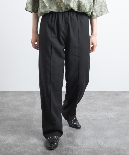 kutir（クティール）の「【セットアップ可能！】ピンタックイージーパンツ（スラックス・レディース・ブラック/レンガ/ブルーグリーン/ライトグリーン・MEDIUM/SMALL/LARGE）」の2枚目の写真