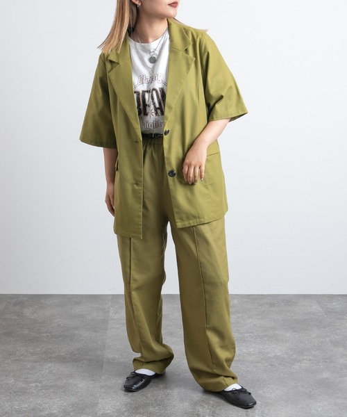 kutir（クティール）の「【セットアップ可能！】ピンタックイージーパンツ（スラックス・レディース・ブラック/レンガ/ブルーグリーン/ライトグリーン・MEDIUM/SMALL/LARGE）」の12枚目の写真