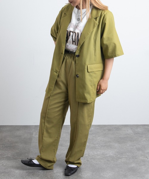 kutir（クティール）の「【セットアップ可能！】ピンタックイージーパンツ（スラックス・レディース・ブラック/レンガ/ブルーグリーン/ライトグリーン・MEDIUM/SMALL/LARGE）」の13枚目の写真