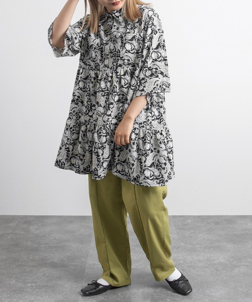 kutir（クティール）の「【セットアップ可能！】ピンタックイージーパンツ（スラックス・レディース・ブラック/レンガ/ブルーグリーン/ライトグリーン・MEDIUM/SMALL/LARGE）」の15枚目の写真