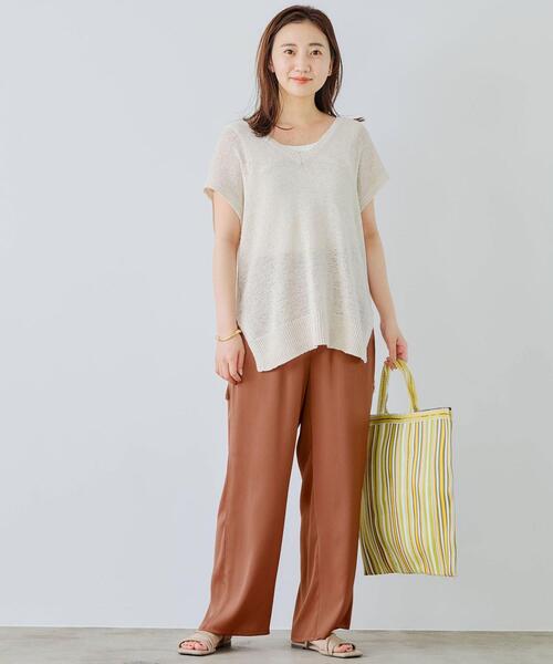 green label relaxing（グリーンレーベルリラクシング）の「[ 別注 ][ ムーディ ウッド ] MOODY WOOD シンプル ジップ トート バッグ（トートバッグ・レディース・ブラウン/ピンク/ケリー・FREE）」の5枚目の写真