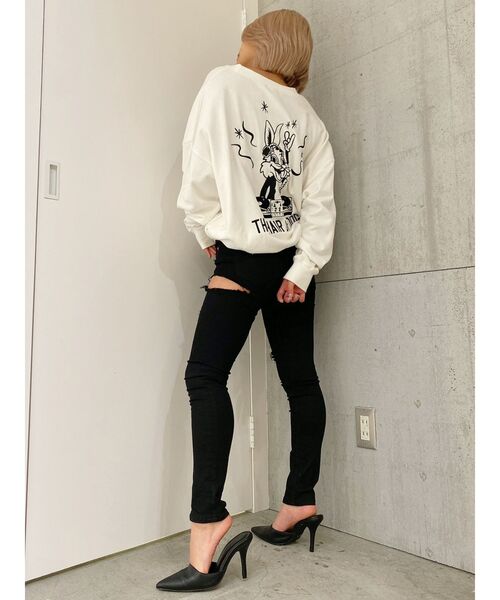 GYDA（ジェイダ）の「ポインテッドミュール（パンプス・レディース・オフホワイト/ブラック・MEDIUM/LARGE/SMALL）」の14枚目の写真