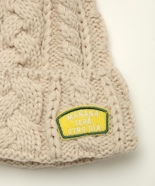 チチカカ（チチカカ）の「ケーブル編みニットキャップ（ニットキャップ/ビーニー・レディース・ブラック/オフホワイト/ピンク/ブルー/グリーン/キャメル・FREE）」の19枚目の写真