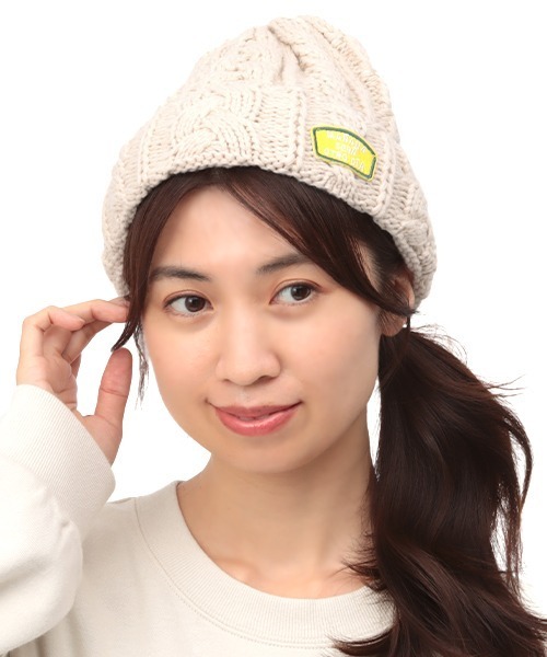チチカカ（チチカカ）の「ケーブル編みニットキャップ（ニットキャップ/ビーニー・レディース・ブラック/オフホワイト/ピンク/ブルー/グリーン/キャメル・FREE）」の13枚目の写真