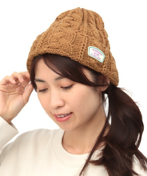 チチカカ（チチカカ）の「ケーブル編みニットキャップ（ニットキャップ/ビーニー・レディース・ブラック/オフホワイト/ピンク/ブルー/グリーン/キャメル・FREE）」の14枚目の写真