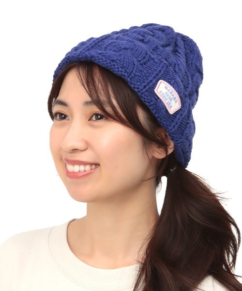 チチカカ（チチカカ）の「ケーブル編みニットキャップ（ニットキャップ/ビーニー・レディース・ブラック/オフホワイト/ピンク/ブルー/グリーン/キャメル・FREE）」の15枚目の写真