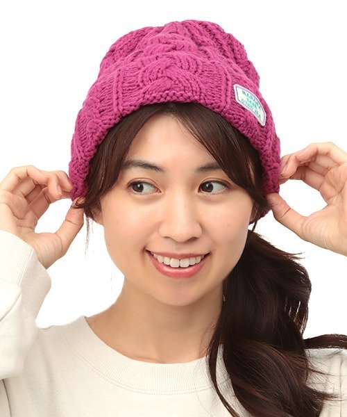 チチカカ（チチカカ）の「ケーブル編みニットキャップ（ニットキャップ/ビーニー・レディース・ブラック/オフホワイト/ピンク/ブルー/グリーン/キャメル・FREE）」の17枚目の写真