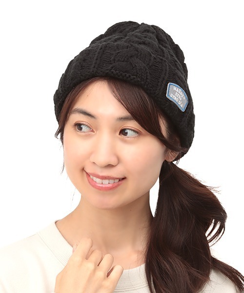 チチカカ（チチカカ）の「ケーブル編みニットキャップ（ニットキャップ/ビーニー・レディース・ブラック/オフホワイト/ピンク/ブルー/グリーン/キャメル・FREE）」の18枚目の写真