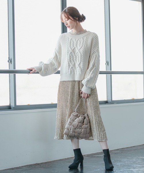 Andemiu(アンデミュウ)の「ワイドメッシュキンチャク958348(ハンドバッグ・レディース・ブラック/ベージュ・FREE)」の20枚目の写真