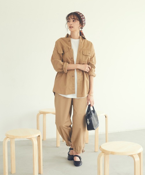 CRAFT STANDARD BOUTIQUE（クラフトスタンダードブティック）の「リラックスパンツ　＊◇（カーゴパンツ・レディース・ベージュ/カーキ/ダークインディゴブルー・M/L）」の7枚目の写真