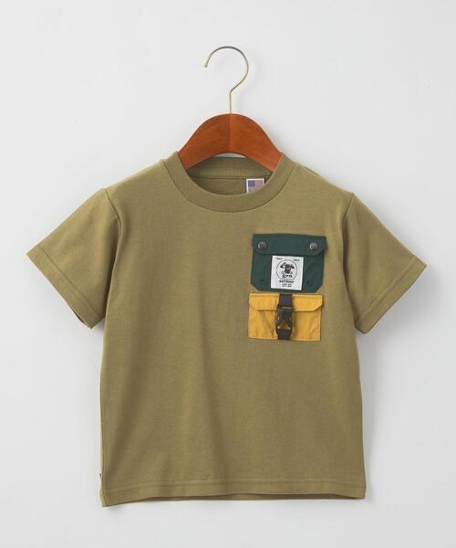 grn(ジーアールエヌ)の「【別注】TJ EX<grn outdoor (ジーアールエヌ アウトドア)>ポケットTシャツ XS-S(Tシャツ/カットソー・キッズ・オリーブ/ホワイト・XS(100-110)/S(120-130))」の10枚目の写真