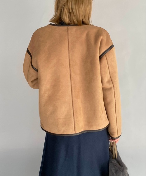 PICCIN（ピッチン）の「リバーシブルフェイクムートンコート（ムートンコート・レディース・キャメル/チャコールグレー/アイボリー・L/M）」の16枚目の写真