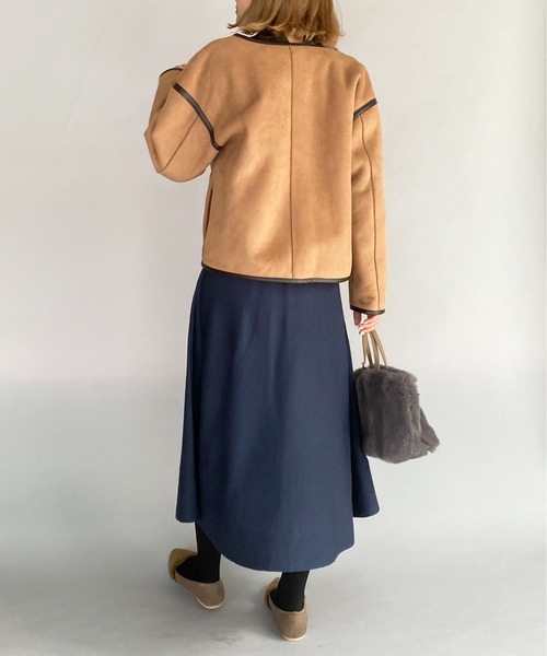 PICCIN（ピッチン）の「リバーシブルフェイクムートンコート（ムートンコート・レディース・キャメル/チャコールグレー/アイボリー・L/M）」の22枚目の写真