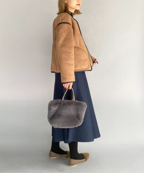 PICCIN（ピッチン）の「リバーシブルフェイクムートンコート（ムートンコート・レディース・キャメル/チャコールグレー/アイボリー・L/M）」の21枚目の写真