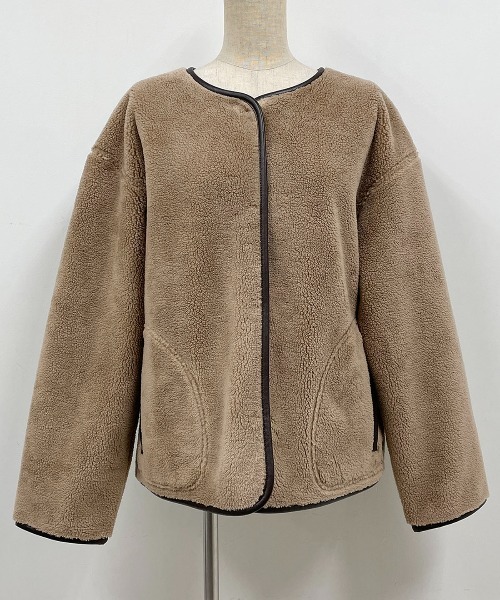 PICCIN（ピッチン）の「リバーシブルフェイクムートンコート（ムートンコート・レディース・キャメル/チャコールグレー/アイボリー・L/M）」の4枚目の写真