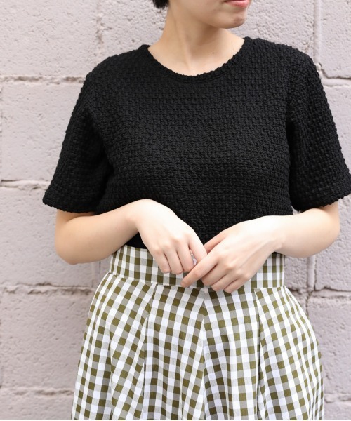sakishimatokyo(サキシマトーキョー)の「【ZOZO限定】サキシマamp「ふくれジャガードTEE」(Tシャツ/カットソー・レディース・ブラック/オレンジ/オフホワイト・FREE)」の9枚目の写真