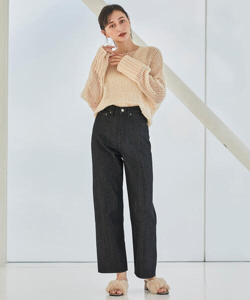 coen（コーエン）の「ハイライズストレートデニムパンツ（WEB限定サイズ）（デニムパンツ・レディース・ブラック/ネイビー/ナチュラル・SMALL/MEDIUM/LARGE/X-LARGE）」の13枚目の写真