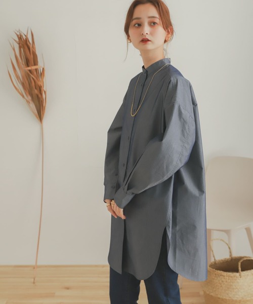 SENSE OF PLACE by URBAN RESEARCH（センスオブプレイスバイアーバンリサーチ）の「スリットスリーブシャンブレーシャツ（シャツ/ブラウス・レディース・オフホワイト/ブルー/キャメル・ONE）」の12枚目の写真