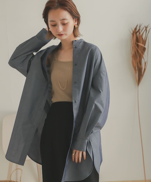 SENSE OF PLACE by URBAN RESEARCH（センスオブプレイスバイアーバンリサーチ）の「スリットスリーブシャンブレーシャツ（シャツ/ブラウス・レディース・オフホワイト/ブルー/キャメル・ONE）」の13枚目の写真