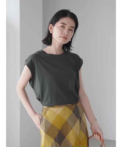 AMERICAN HOLIC（アメリカンホリック）の「サイドスリットノースリーブカットチュニック（Tシャツ/カットソー・レディース・チャコールグレー/ライトグレー/モカ・M/L）」の5枚目の写真