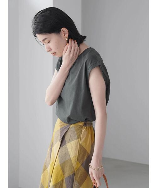 AMERICAN HOLIC（アメリカンホリック）の「サイドスリットノースリーブカットチュニック（Tシャツ/カットソー・レディース・チャコールグレー/ライトグレー/モカ・M/L）」の16枚目の写真