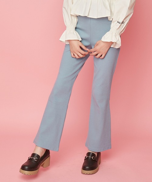 JENNI love(ジェニィラブ)の「テレコフレアパンツ(その他パンツ・キッズ・サックスブルー/ブラック/ラベンダー・150cm/160cm/130cm/140cm)」の3枚目の写真