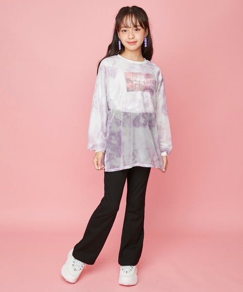 JENNI love(ジェニィラブ)の「テレコフレアパンツ(その他パンツ・キッズ・サックスブルー/ブラック/ラベンダー・150cm/160cm/130cm/140cm)」の4枚目の写真