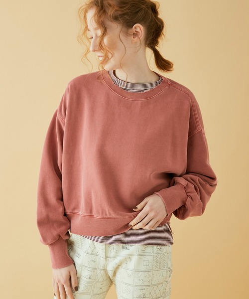 MADEMOISELLE ROPE'（マドモアゼル ロペ）の「<春まで使える>ヴィンテージライクダメージショートスウェット（スウェット・レディース・レッド/ダークパープル/ブルー系その他4・38）」の11枚目の写真