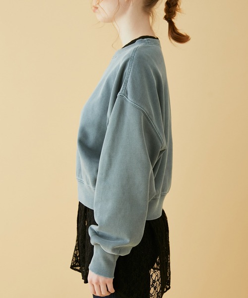 MADEMOISELLE ROPE'（マドモアゼル ロペ）の「<春まで使える>ヴィンテージライクダメージショートスウェット（スウェット・レディース・レッド/ダークパープル/ブルー系その他4・38）」の16枚目の写真