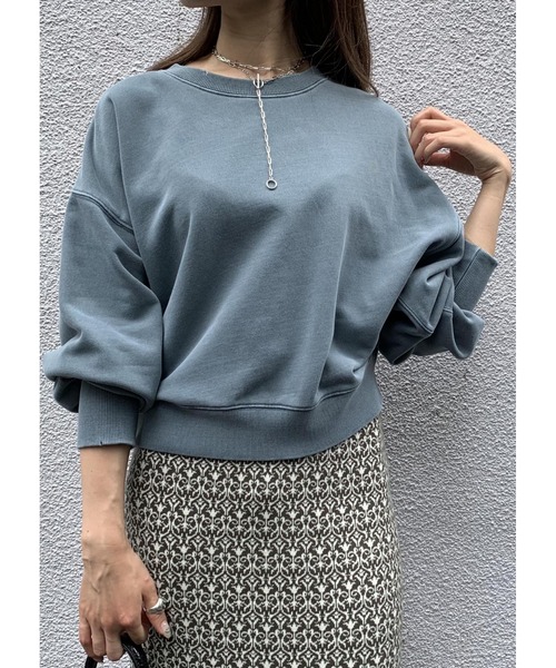 MADEMOISELLE ROPE'（マドモアゼル ロペ）の「<春まで使える>ヴィンテージライクダメージショートスウェット（スウェット・レディース・レッド/ダークパープル/ブルー系その他4・38）」の21枚目の写真