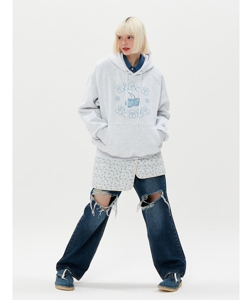 KIRSH(キルシー)の「A'GEM/9 × .kom『KIRSH/キルシー』CHERRY PIPING HOODY/チェリーパイピング プルオーバーパーカー(パーカー・レディース・ブラック/グレー/アイボリー・FREE)」の11枚目の写真