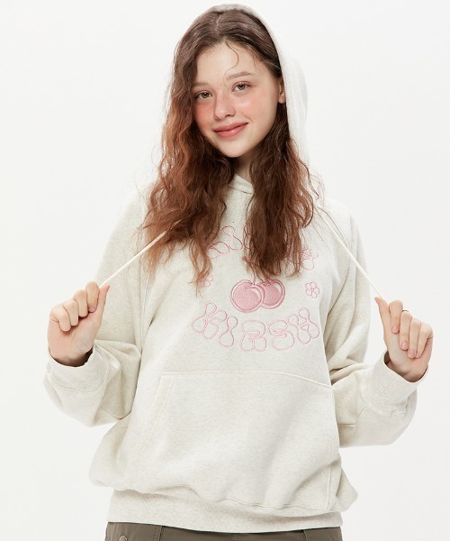 KIRSH(キルシー)の「A'GEM/9 × .kom『KIRSH/キルシー』CHERRY PIPING HOODY/チェリーパイピング プルオーバーパーカー(パーカー・レディース・ブラック/グレー/アイボリー・FREE)」の17枚目の写真