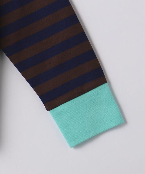 green label relaxing（グリーンレーベルリラクシング）の「◆【WEB限定サイズあり】TJ ボーダー 袖配色 プルオーバー ロングスリーブ 140cm-160cm（Tシャツ/カットソー・キッズ・ブラウン/ライトグレー/ネイビー・150cm/160cm/140cm）」の15枚目の写真