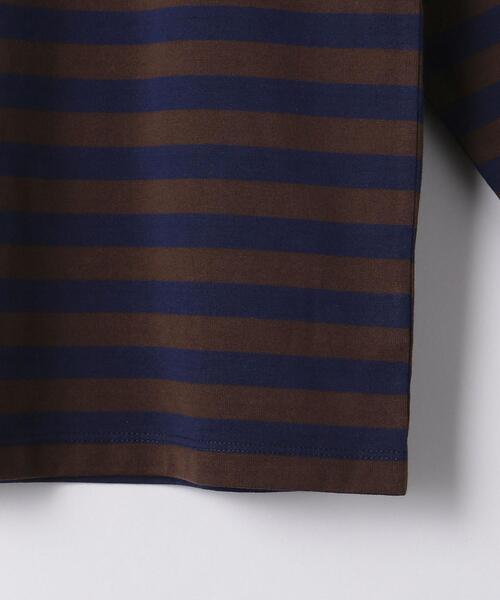 green label relaxing（グリーンレーベルリラクシング）の「◆【WEB限定サイズあり】TJ ボーダー 袖配色 プルオーバー ロングスリーブ 140cm-160cm（Tシャツ/カットソー・キッズ・ブラウン/ライトグレー/ネイビー・150cm/160cm/140cm）」の5枚目の写真