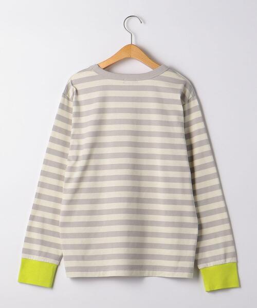 green label relaxing（グリーンレーベルリラクシング）の「◆【WEB限定サイズあり】TJ ボーダー 袖配色 プルオーバー ロングスリーブ 140cm-160cm（Tシャツ/カットソー・キッズ・ブラウン/ライトグレー/ネイビー・150cm/160cm/140cm）」の7枚目の写真