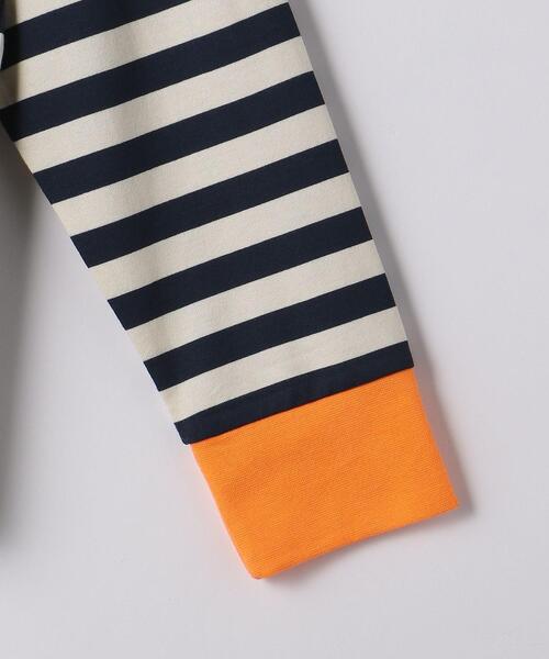 green label relaxing（グリーンレーベルリラクシング）の「◆【WEB限定サイズあり】TJ ボーダー 袖配色 プルオーバー ロングスリーブ 140cm-160cm（Tシャツ/カットソー・キッズ・ブラウン/ライトグレー/ネイビー・150cm/160cm/140cm）」の11枚目の写真