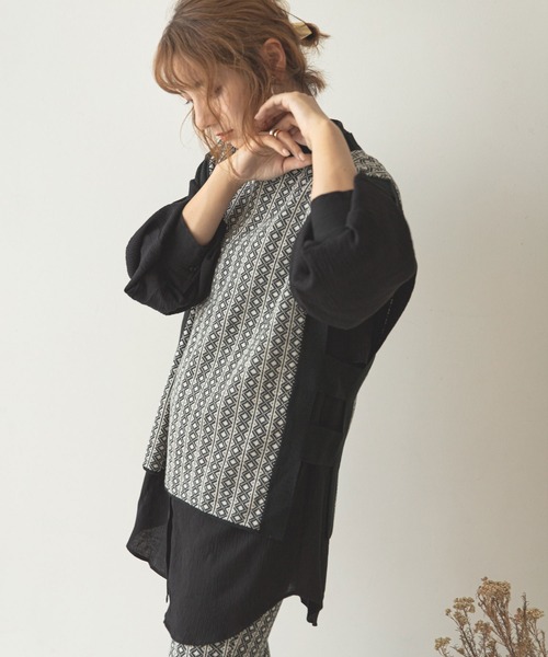 rectangle(レクタングル)の「ダイヤ柄ジャガードベスト(ベスト・レディース・ブラック/ベージュ/オリーブ/モカ・FREE)」の12枚目の写真