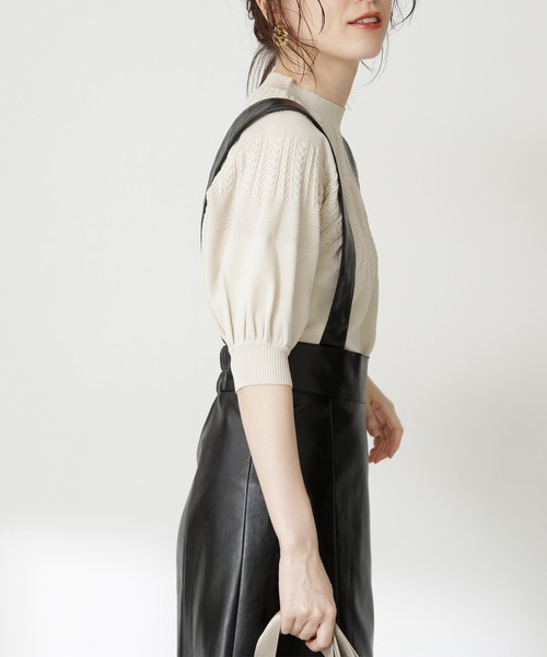 N.(N. Natural Beauty Basic)(エヌエヌナチュラルビューティーベーシック)の「◆求心柄ボトルネックニット(ニット/セーター・レディース・ブラウン/クリーム/パープル・MEDIUM)」の9枚目の写真