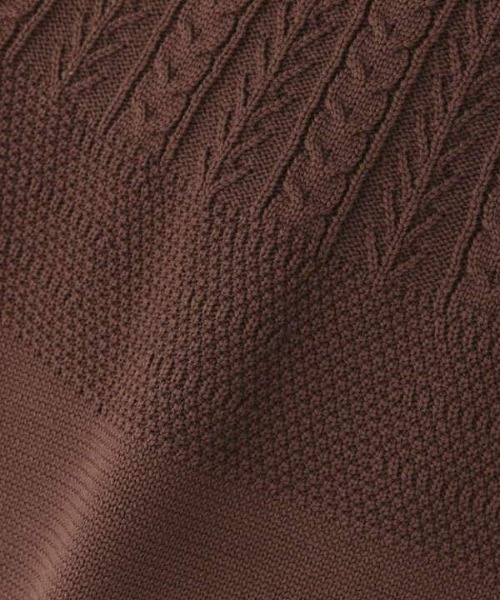 N.(N. Natural Beauty Basic)(エヌエヌナチュラルビューティーベーシック)の「◆求心柄ボトルネックニット(ニット/セーター・レディース・ブラウン/クリーム/パープル・MEDIUM)」の13枚目の写真