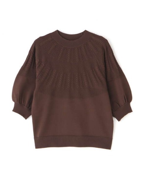 N.(N. Natural Beauty Basic)(エヌエヌナチュラルビューティーベーシック)の「◆求心柄ボトルネックニット(ニット/セーター・レディース・ブラウン/クリーム/パープル・MEDIUM)」の12枚目の写真