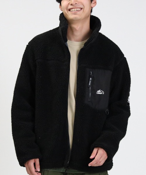 CAMP7（キャンプセブン）の「【CAMP7】ボアスタンドジャケット（ブルゾン・メンズ・オフホワイト/ブラック/ブルー/ベージュ・XL/L/M）」の3枚目の写真