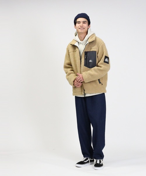 CAMP7（キャンプセブン）の「【CAMP7】ボアスタンドジャケット（ブルゾン・メンズ・オフホワイト/ブラック/ブルー/ベージュ・XL/L/M）」の16枚目の写真