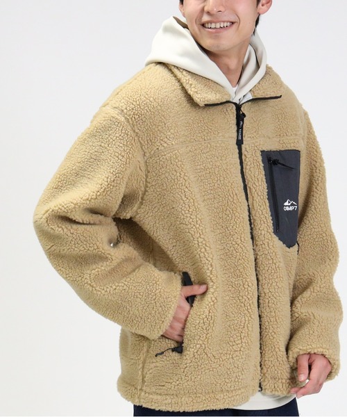 CAMP7（キャンプセブン）の「【CAMP7】ボアスタンドジャケット（ブルゾン・メンズ・オフホワイト/ブラック/ブルー/ベージュ・XL/L/M）」の14枚目の写真