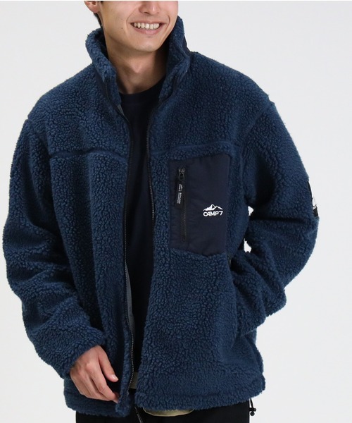 CAMP7（キャンプセブン）の「【CAMP7】ボアスタンドジャケット（ブルゾン・メンズ・オフホワイト/ブラック/ブルー/ベージュ・XL/L/M）」の10枚目の写真