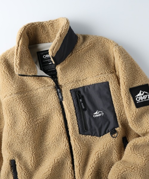 CAMP7（キャンプセブン）の「【CAMP7】ボアスタンドジャケット（ブルゾン・メンズ・オフホワイト/ブラック/ブルー/ベージュ・XL/L/M）」の5枚目の写真