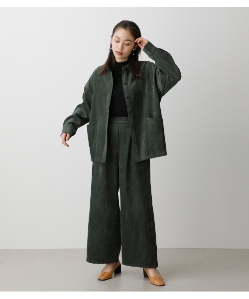 AZUL by moussy（アズールバイマウジー）の「MATTE VELOUR SHIRT/マットベロアシャツ（シャツ/ブラウス・レディース・ダークグリーン/ブラウン/ライトベージュ・SMALL/MEDIUM）」の17枚目の写真