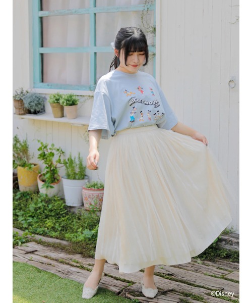 Disney（ディズニー）の「ﾃﾞｨｽﾞﾆｰｷｬﾗｸﾀｰ/ｼﾞｪﾝﾀﾞｰﾚｽTｼｬﾂ（Tシャツ/カットソー・レディース・ブラック/オフホワイト/サックスブルー・FREE）」の19枚目の写真